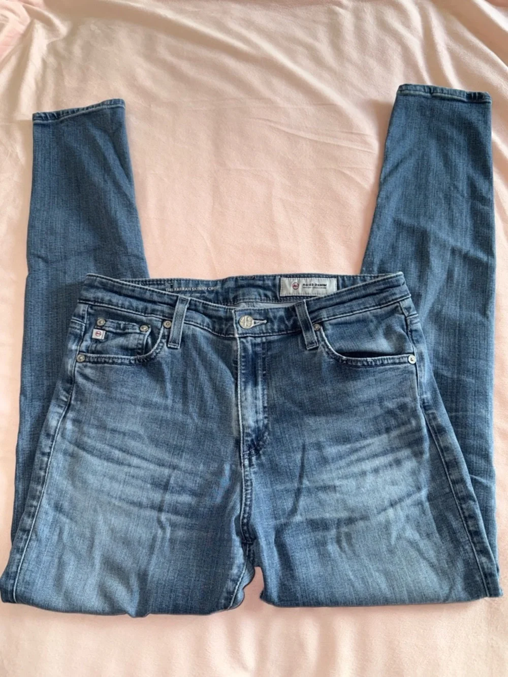 AG Adriano Goldschmeid The Farrah Skinny Crop High Rise Jean Women’s 28 R Ankle - Picture 7 of 15